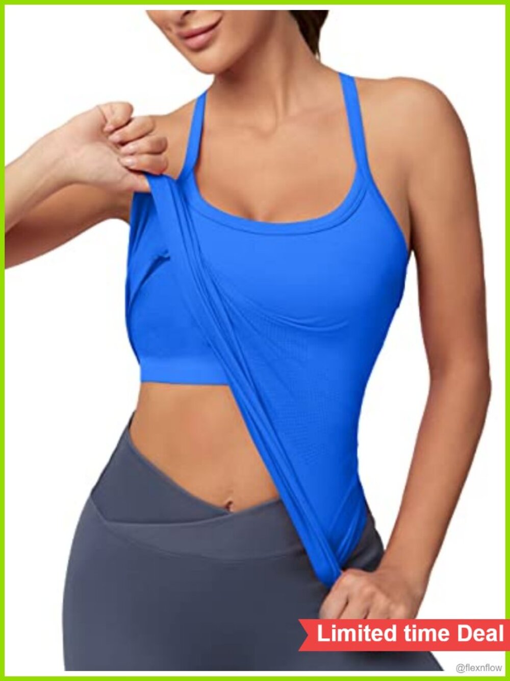 Seamless Racerback Tank Top with Built-in Bra for Women Yoga Gym